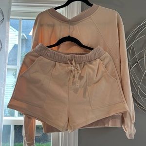 Salmon/ Cream Colored Sweatsuit
